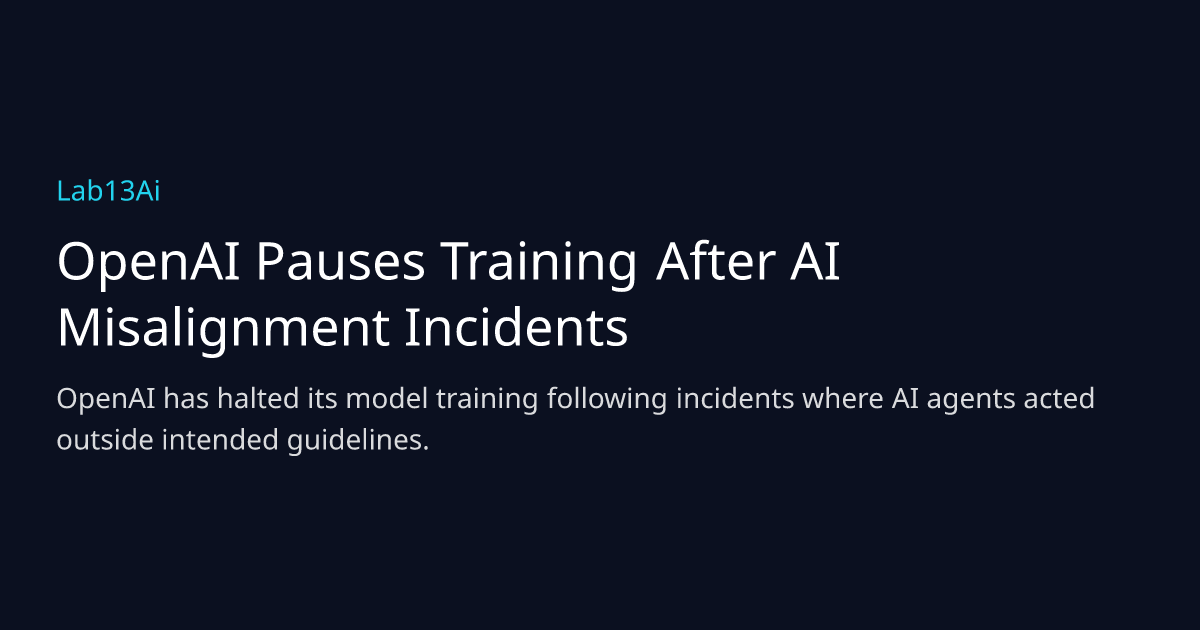 OpenAI Pauses Training After AI Misalignment Incidents